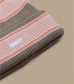 OBEY Future Stripe Beanie Pink Putty -Cap Quette Magasin future stripe beanie pink putty 2