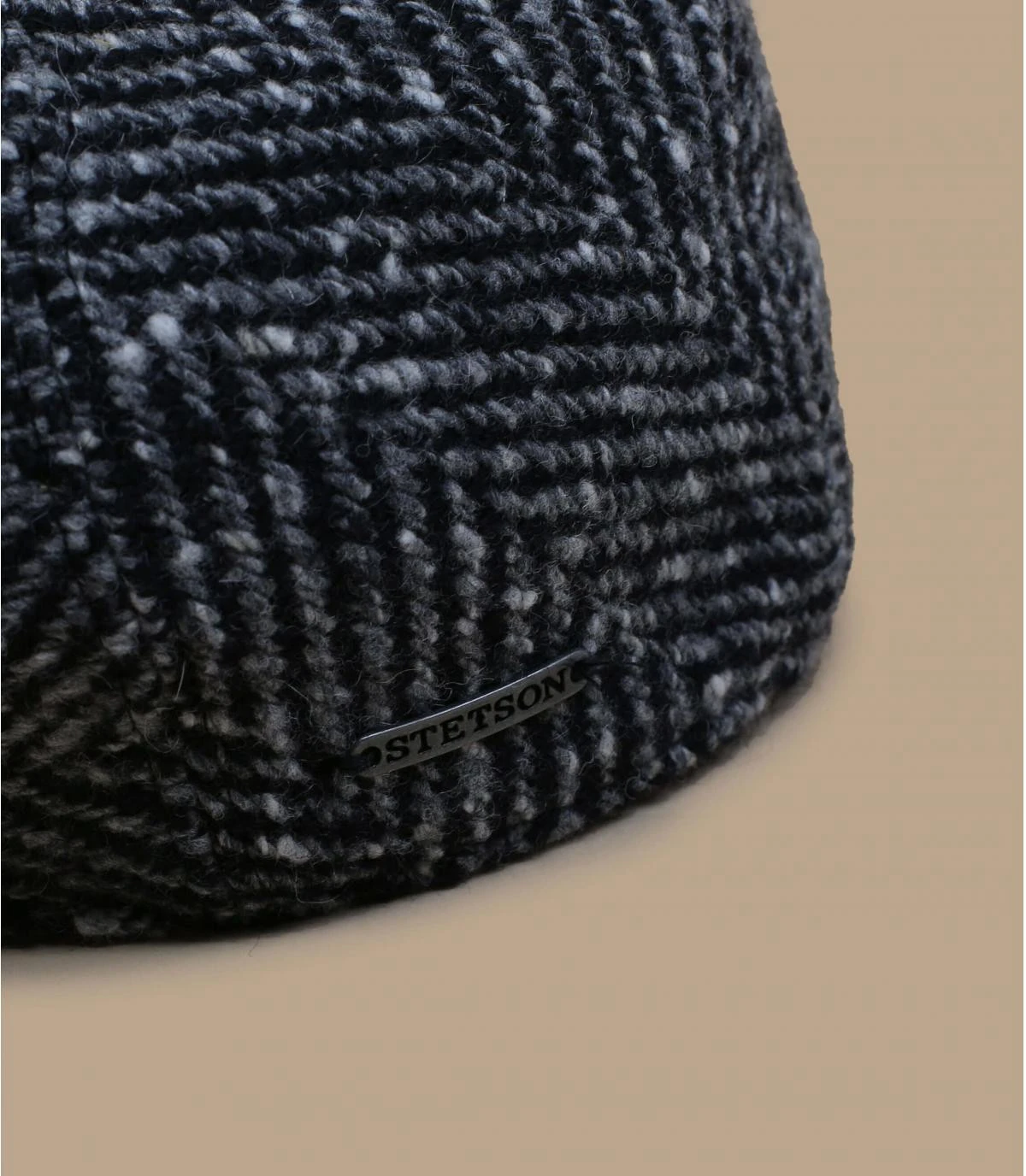 Stetson Ivy Cap Herringbone Black White 4 Stetson Ivy Cap Herringbone Black White – Image 2