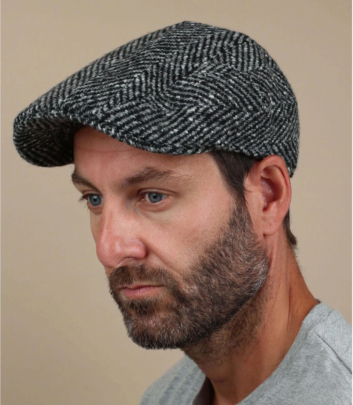 Stetson Ivy Cap Herringbone Black White 3 Stetson Ivy Cap Herringbone Black White